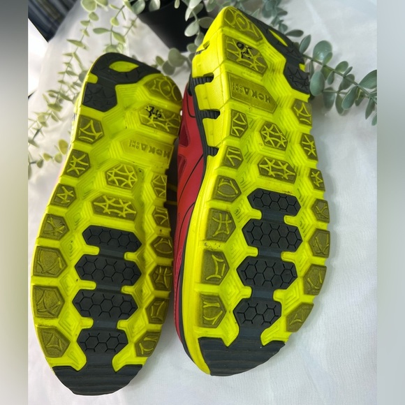 Hoka One One Conquest Red / Yellow Women’s Running Shoe 9.5 - Picture 13 of 16
